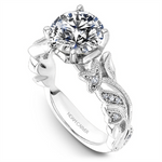 Load image into Gallery viewer, White Gold Floral Diamond Semi-Mount