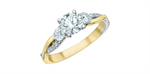 Load image into Gallery viewer, 14K Yellow &amp; White Gold 3 Stone Round Lab Diamond Engagement Ring

