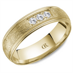 Load image into Gallery viewer, Men's Yellow Gold Domed with Milgrain Diamond Band 
Total Diamonds: 0
