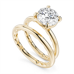 Load image into Gallery viewer, Yellow Gold Solitaire Diamond Engagement Ring Semi-Mount
Fits Centre: