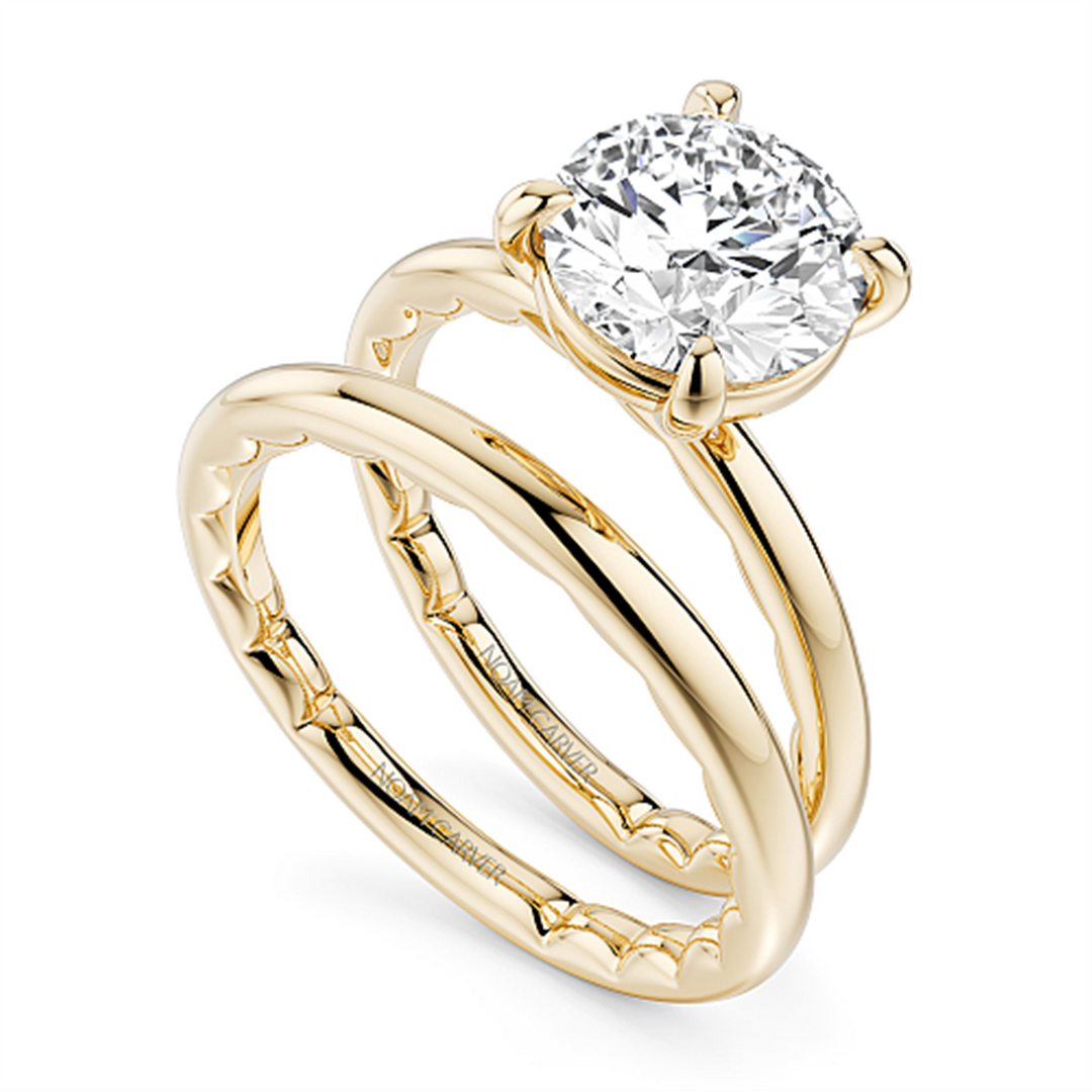 Yellow Gold Solitaire Diamond Engagement Ring Semi-Mount
Fits Centre: