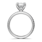 Load image into Gallery viewer, White Gold Side Stones Diamond Engagement Ring Semi-Mount
Fits Centre