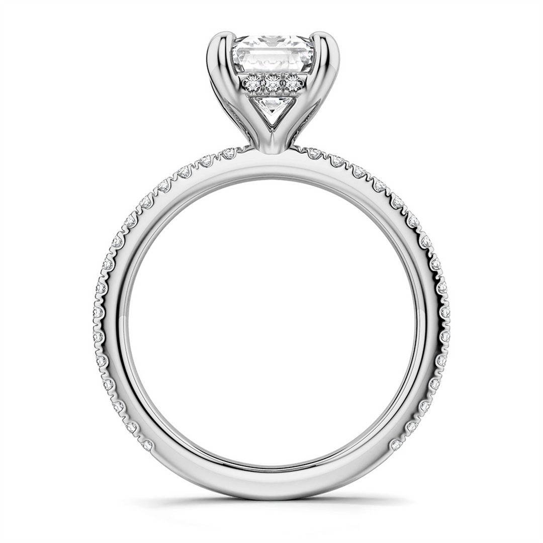 White Gold Side Stones Diamond Engagement Ring Semi-Mount
Fits Centre