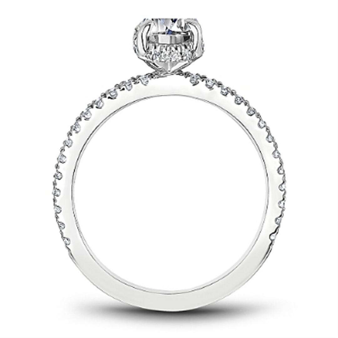 White Gold Hidden Halo Diamond Semi-Mount