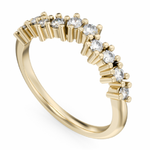 Load image into Gallery viewer, Lady&#39;s Yellow Gold Curved Prong Set Diamonds Band
Diamond Shape: Round
