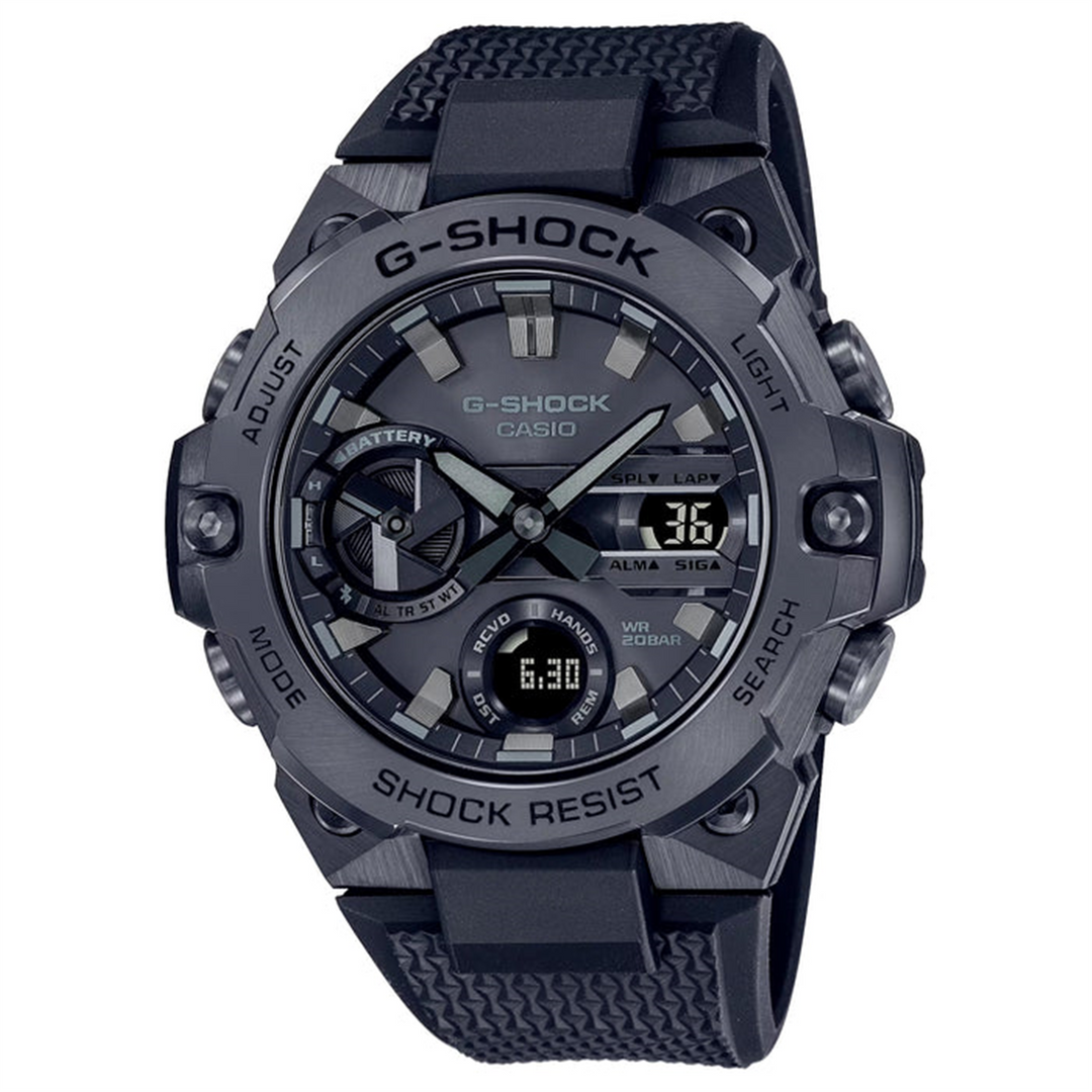 GSHOCK Men's Resin/Stainless Steel Solar Sport Watch with Black Dial