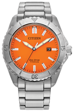 Load image into Gallery viewer, CITIZEN Men&#39;s Titanium Eco-Drive Dress Watch with Orange Dial
Collect
