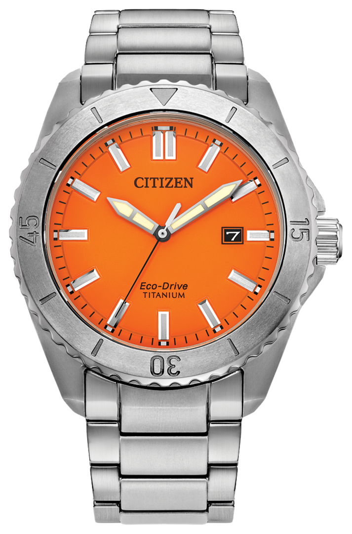 CITIZEN Men's Titanium Eco-Drive Dress Watch with Orange Dial
Collect