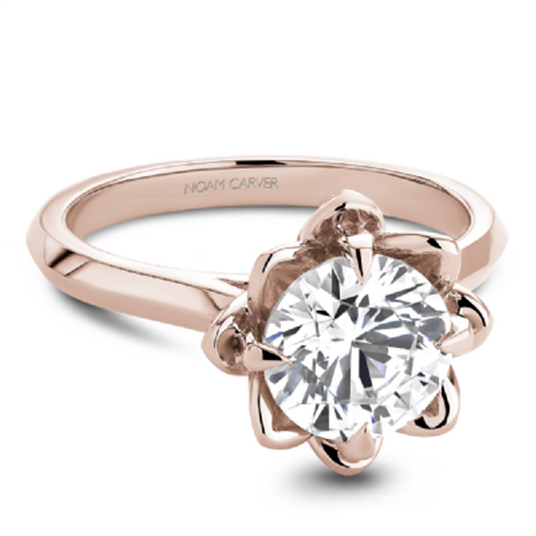 Rose Gold Floral Diamond Semi-Mount