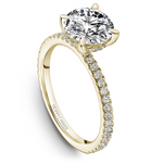 Load image into Gallery viewer, 14K Yellow Gold Side Stones Diamond Engagement Ring Semi-Mount
Fits C