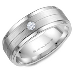 Load image into Gallery viewer, Men&#39;s Gold Stepped Down Edges Diamond Band
