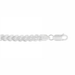 Load image into Gallery viewer, White Sterling Silver Franco Bracelet 
Top Width: 3mm
Length: 8"