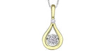 Load image into Gallery viewer, 10K Yellow Gold Diamonds Teardrop Polished Dancing Stone Pendant Neckl