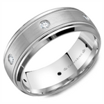 Load image into Gallery viewer, Men&#39;s Gold Bevel with Milgrain Diamond Band
