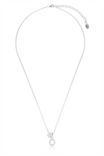 Load image into Gallery viewer, White Sterling Silver Initial "O" Polished Pendant Necklace

PENDANT