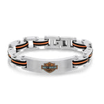 Load image into Gallery viewer, Orange Stainless Steel Rubber Harley Davidson 
Length: 8.5&quot;
