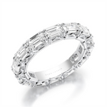 Load image into Gallery viewer, Lady's White Gold Prong Set Eternity Diamonds Band
Diamond Shape: Eme