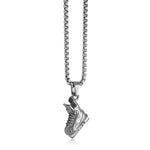 Load image into Gallery viewer, Polished Stainless Steel Hockey Skate Necklace
