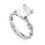 Load image into Gallery viewer, White Gold Intertwined Diamond Engagement Ring Semi-Mount
Fits Centre