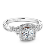 Load image into Gallery viewer, White &amp; Rose Gold Vintage Diamond Engagement Ring Semi-Mount
Fits Cen
