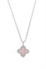 Load image into Gallery viewer, White Sterling Silver Clover Polished Pendant Necklace

PENDANT
Sto
