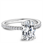 Load image into Gallery viewer, 14K White Gold Side Stones Diamond Engagement Ring Semi-Mount
Fits Ce
