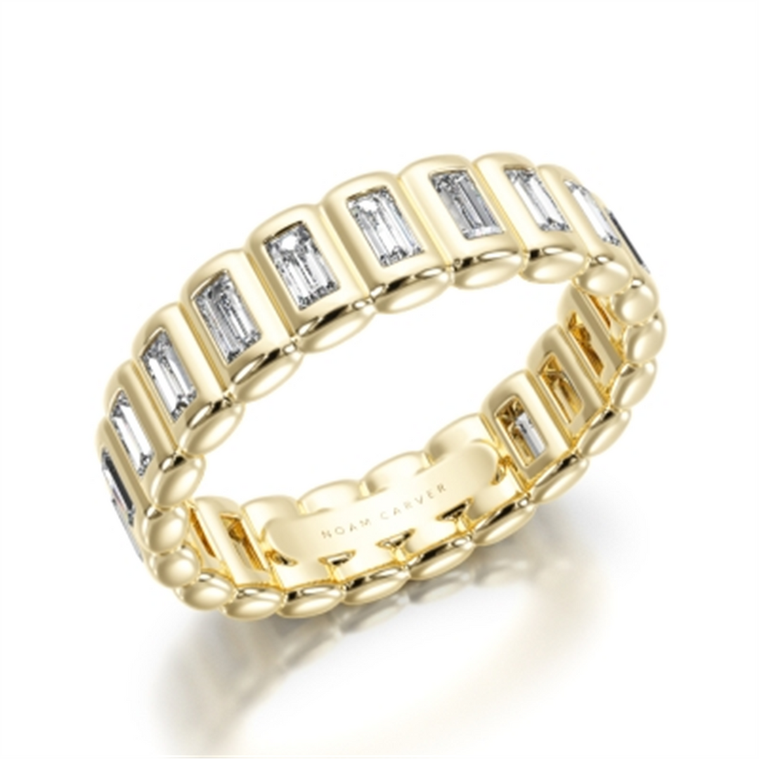 Lady's Yellow Gold Bezel Set Eternity Lab Diamonds Band
Diamond Shape: Baguette
