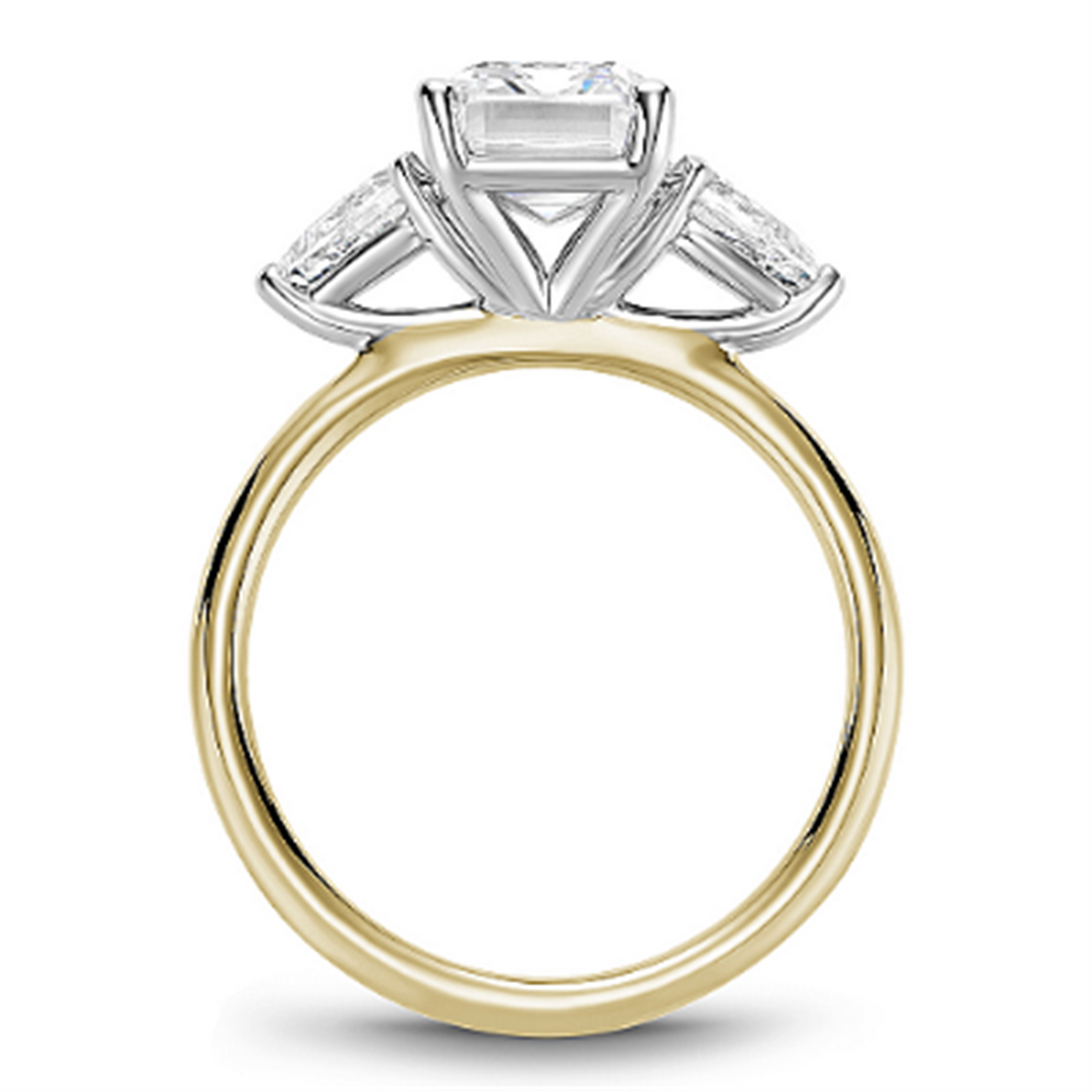 Yellow Gold 3 Stone Diamond Semi-Mount