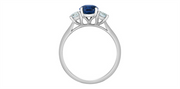 10K White Gold 3 Stone Lab Sapphire and Lab Diamonds Ring
Primary Sto