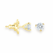 Yellow Gold Vermeil Sterling Silver Cubic Zirconiums Round Polished St