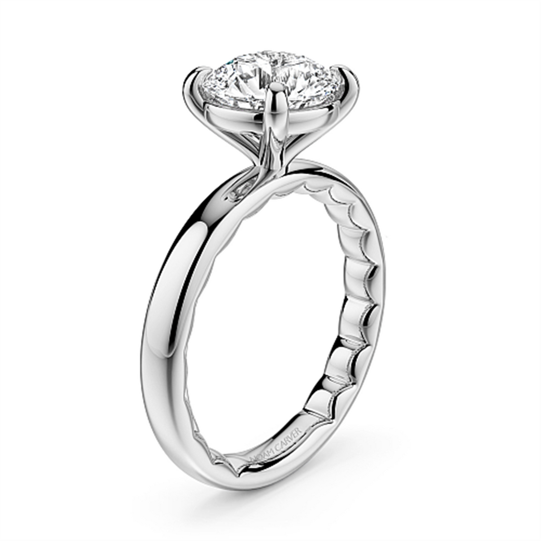 14K White Gold Solitaire Diamond Engagement Ring Semi-Mount
Fits Cent
