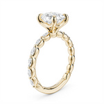 Load image into Gallery viewer, Yellow Gold Side Stones Diamond Engagement Ring Semi-Mount
Fits Centr