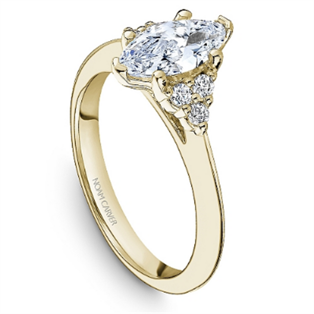 Yellow Gold Modern Diamond Semi-Mount