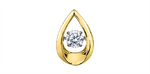 Load image into Gallery viewer, 10K Yellow Gold Diamond Teardrop Dancing Stone Pendant Necklace
