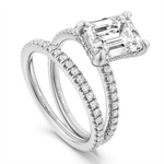 Load image into Gallery viewer, White Gold Side Stones Diamond Engagement Ring Semi-Mount
Fits Centre