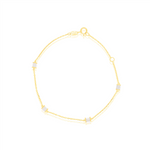 Load image into Gallery viewer, 10K Yellow Gold Baguette CZ Open Link Bracelet
Bracelet Width: 1.1mm