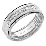 Load image into Gallery viewer, Men's White Gold Bevel Diamond Band
Total Diamonds: 0.31cttw
Top Wid