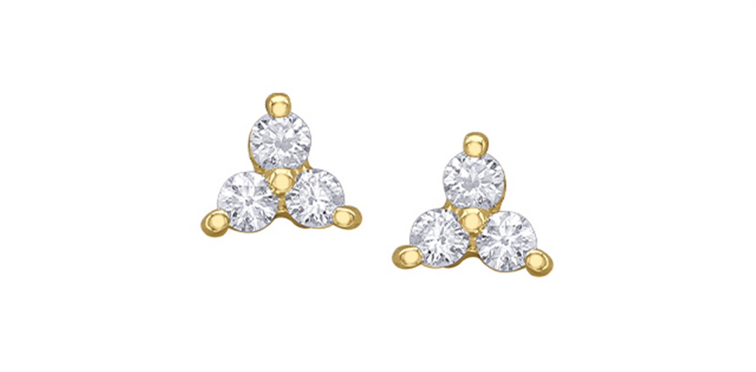 10K Yellow Gold Triangle Diamonds Stud Earrings
Total Diamonds: 0.12c