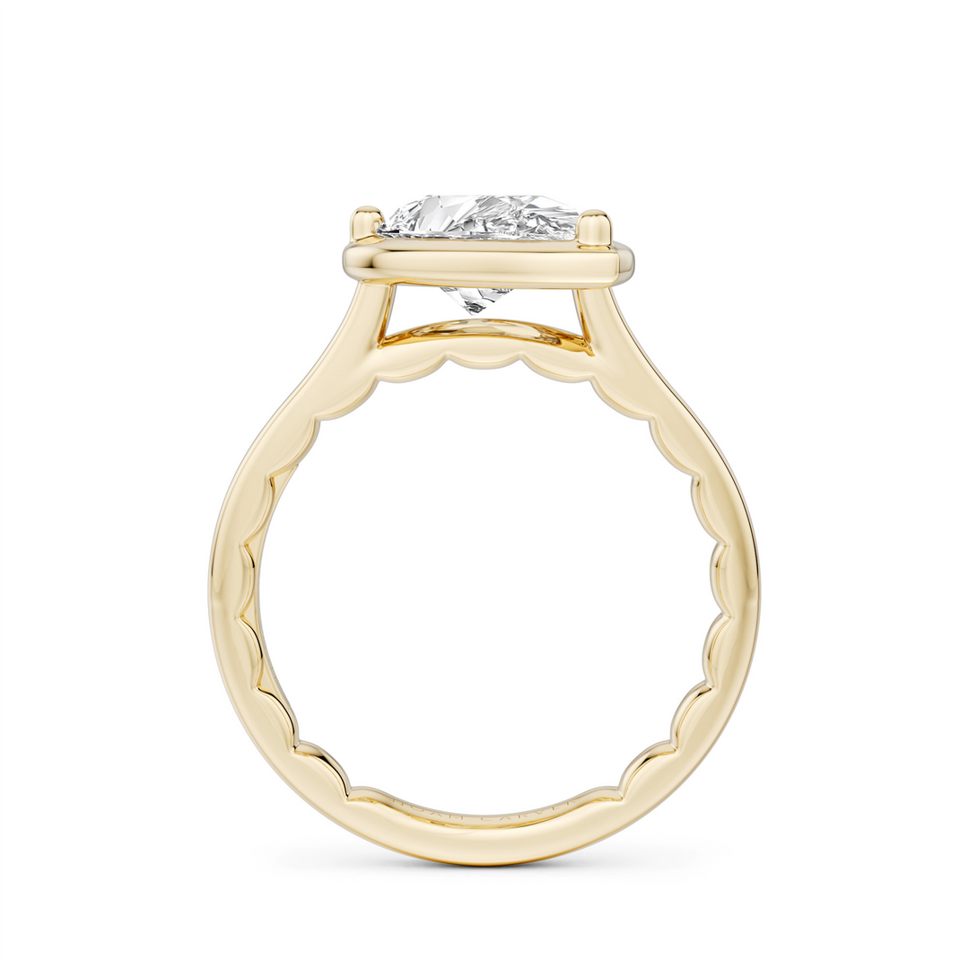 Yellow Gold Solitaire Diamond Engagement Ring Semi-Mount
Fits Centre: