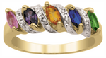 Load image into Gallery viewer, Personalized Yellow Gold Vintage Family Ring 
Number of stones available: 3 - 5
