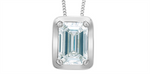 Load image into Gallery viewer, 10K White Gold Lab Diamond Emerald Picture Frame Pendant Necklace

P
