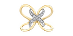 Load image into Gallery viewer, Lady's 10K Yellow &amp; White Gold Free Form Diamond Ring 
Total Diamonds