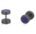 Load image into Gallery viewer, Black Stainless Steel Round Matte&#39; Stud Earrings
Dimensions: 7.8mm mm
