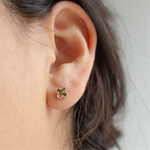 Load image into Gallery viewer, 10K Yellow Gold Clover Stud Earrings 
 
Dimensions: 5.7mm x 5.7mm