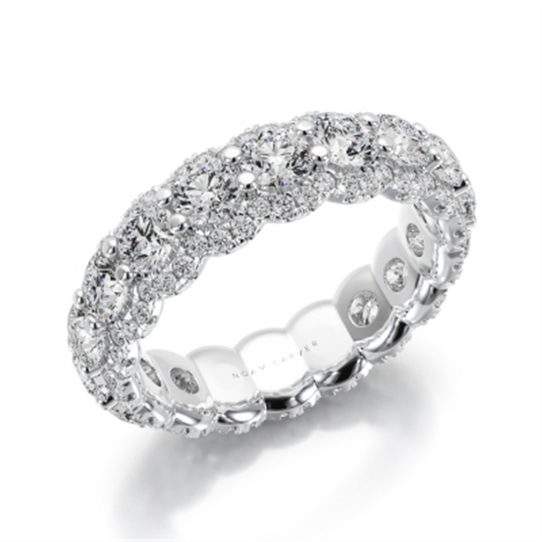 Lady's White Gold Prong Set Eternity Lab Diamonds Band
Diamond Shape: Round, Round