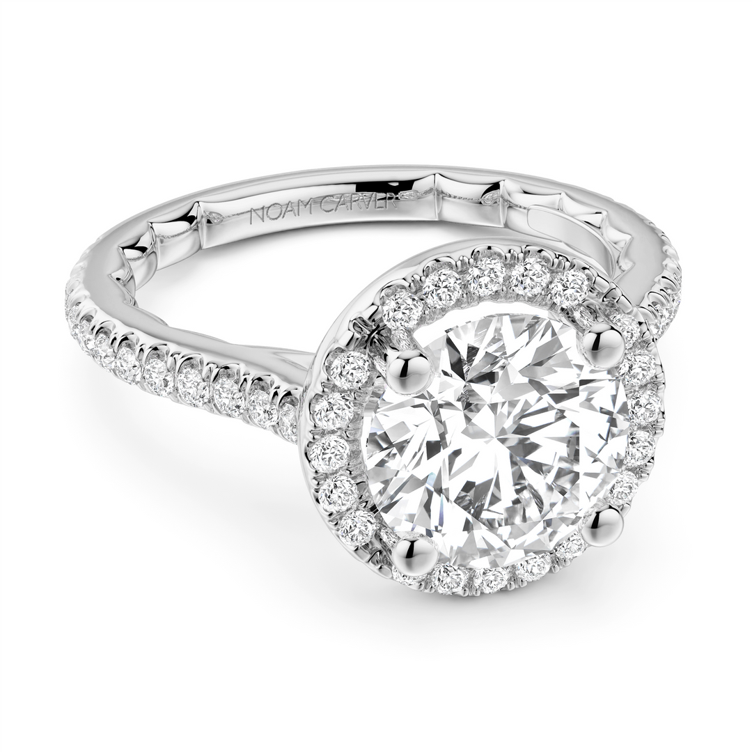 White Gold Halo Diamond Engagement Ring Semi-Mount
Fits Centre: 2.00c