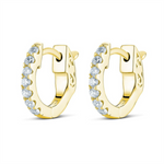 Load image into Gallery viewer, Yellow Sterling Silver Cubic Zirconium Polished Huggie Earrings
Earri
