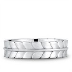 Load image into Gallery viewer, Men's White Gold Carved Band with Frosted Finish