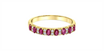 Load image into Gallery viewer, 10K Yellow Gold Single Row Rubies and Diamonds Band
Primary Stone: Ov
