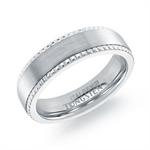 Load image into Gallery viewer, Brushed Steel Tungsten Stepped Down Beaded Edges Band 
Width: 6mm 
S
